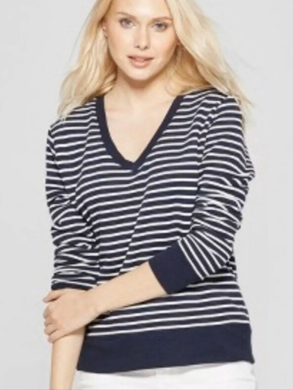A. New Day Navy Stripped Sweatshirt Sz XL XXL